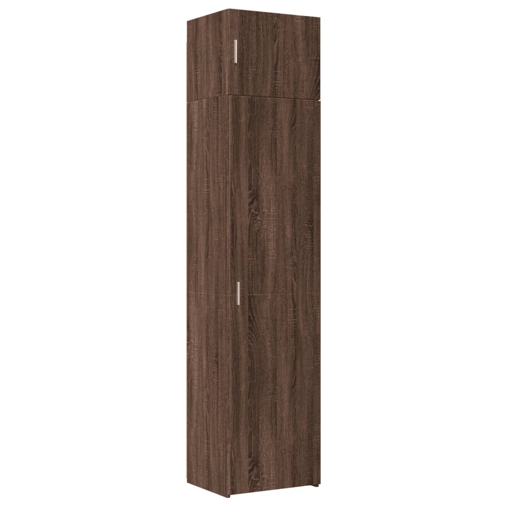 vidaXL Armario estrecho madera ingeniería marrón roble 50x42,5x225 cm