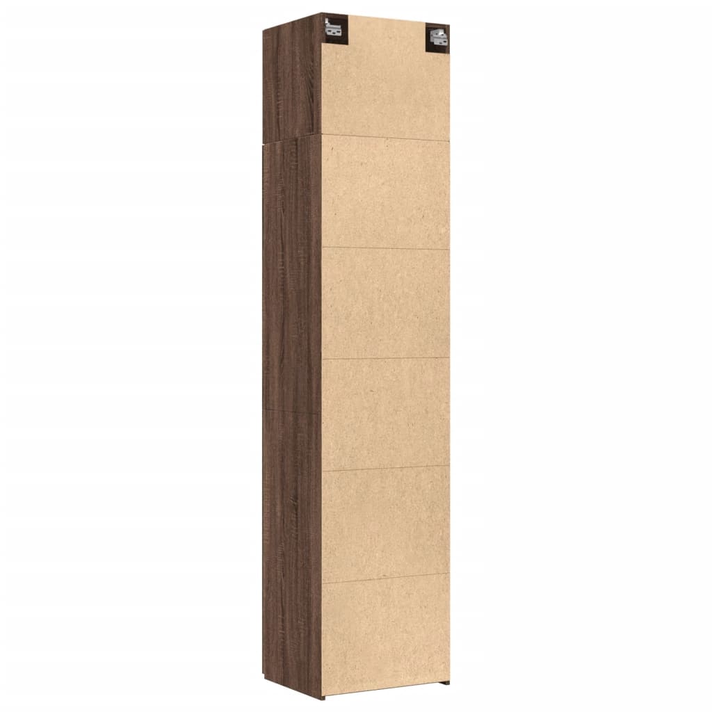 vidaXL Armario estrecho madera ingeniería marrón roble 50x42,5x225 cm