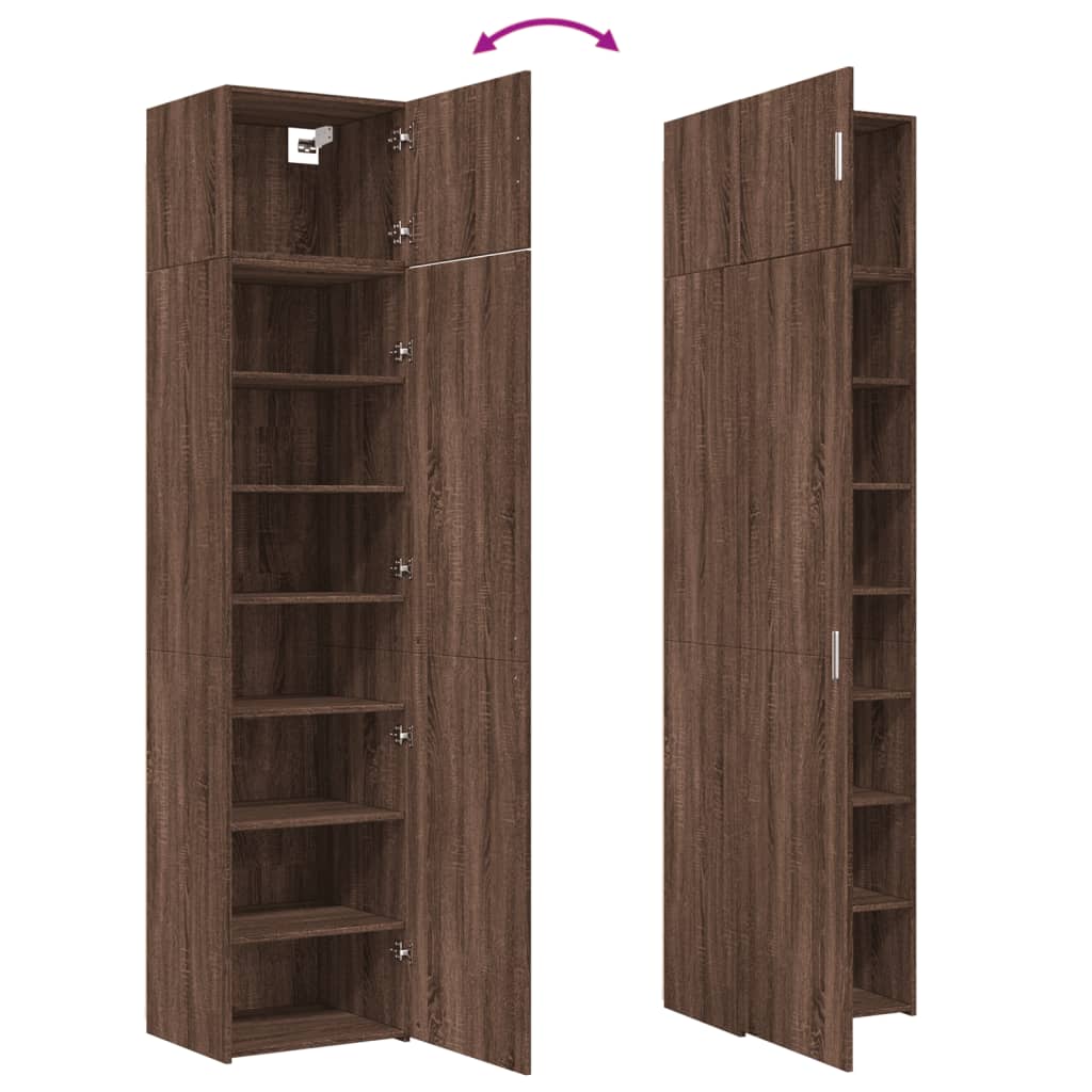 vidaXL Armario estrecho madera ingeniería marrón roble 50x42,5x225 cm