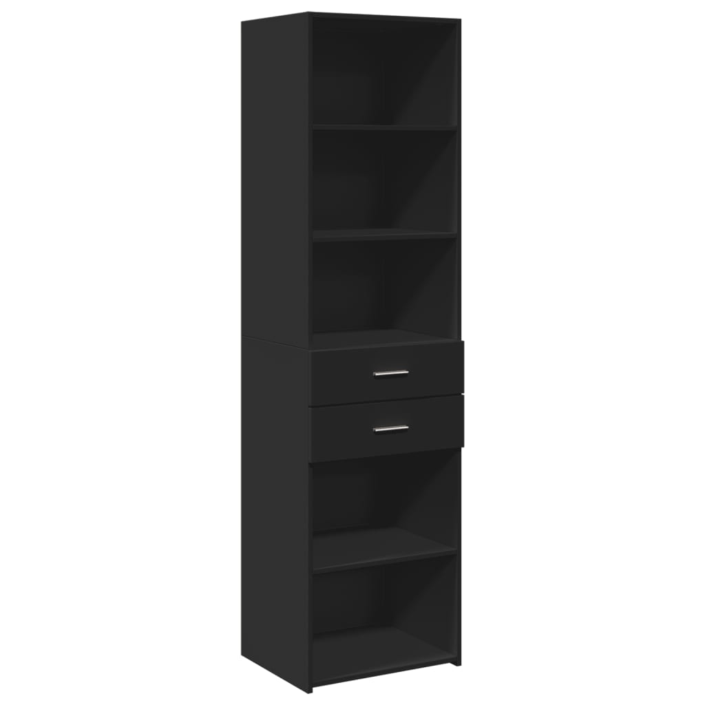 vidaXL Armario estrecho madera de ingeniería negro 50x42,5x225 cm