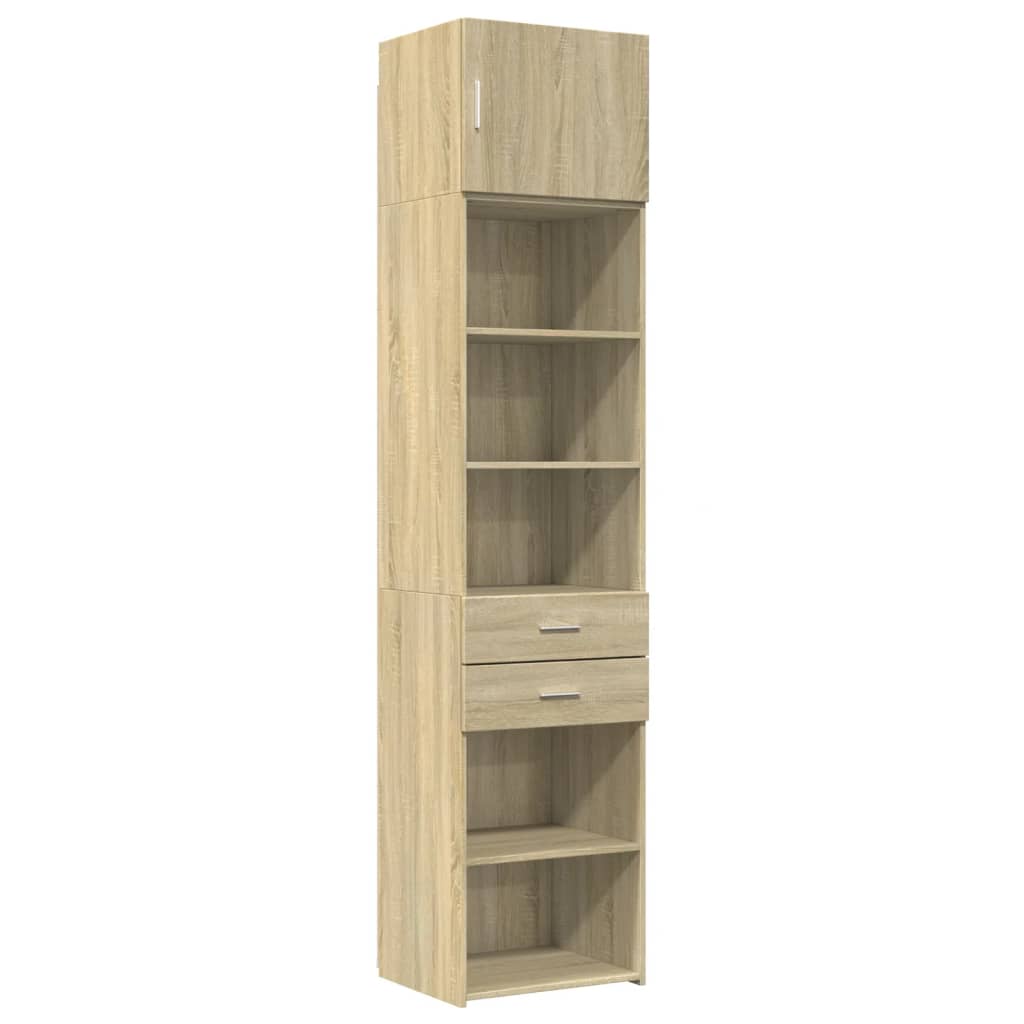 vidaXL Armario estrecho madera ingeniería roble Sonoma 50x42,5x225 cm