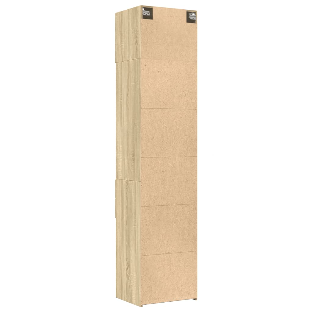 vidaXL Armario estrecho madera ingeniería roble Sonoma 50x42,5x225 cm