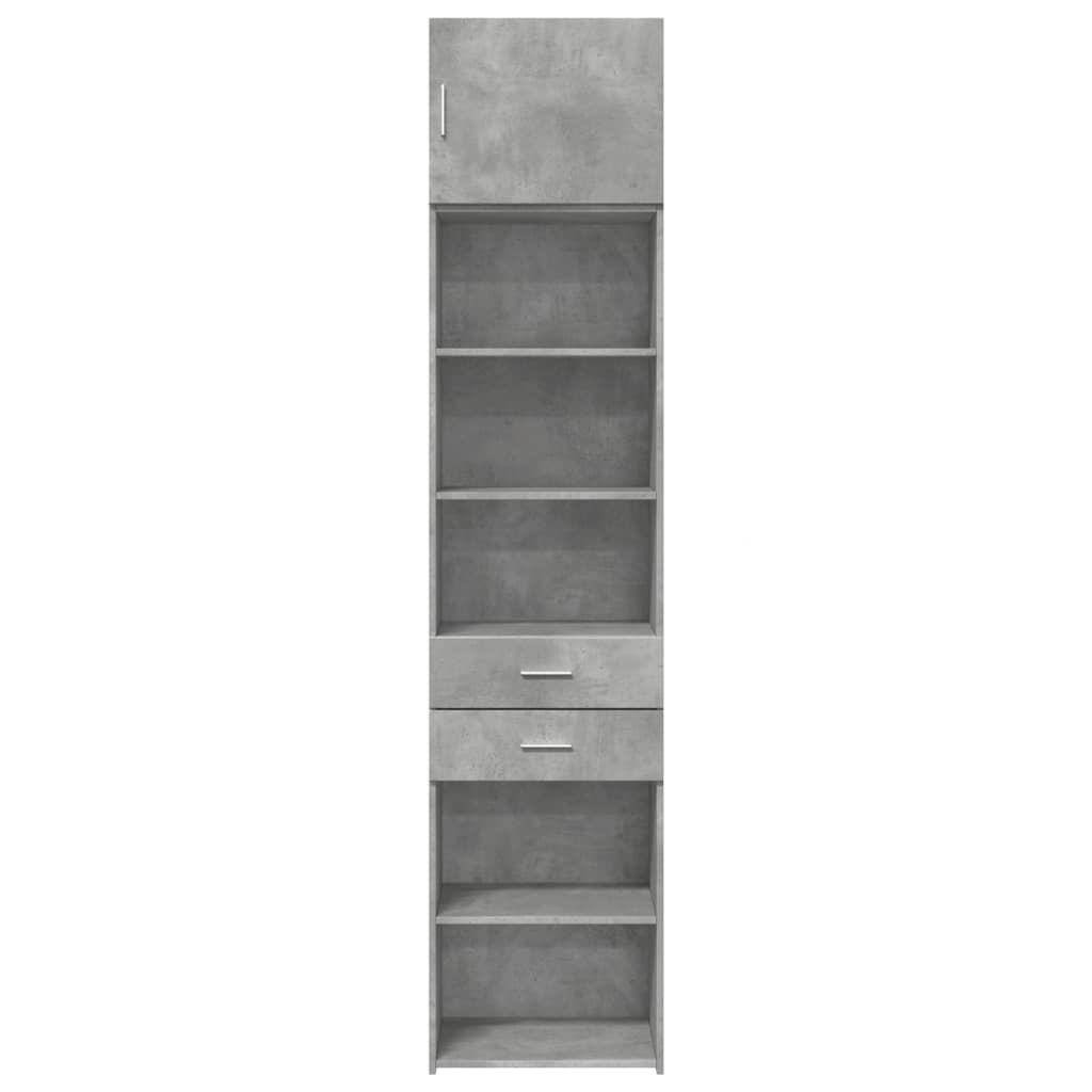 vidaXL Armario estrecho madera ingeniería gris hormigón 50x42,5x225 cm