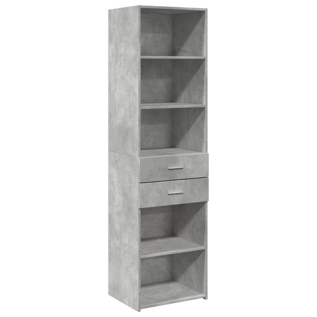 vidaXL Armario estrecho madera ingeniería gris hormigón 50x42,5x225 cm