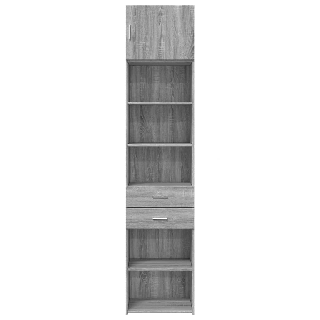 vidaXL Armario estrecho madera ingeniería gris Sonoma 50x42,5x225 cm