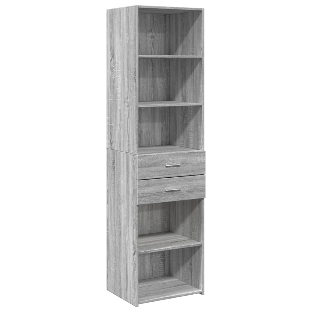 vidaXL Armario estrecho madera ingeniería gris Sonoma 50x42,5x225 cm