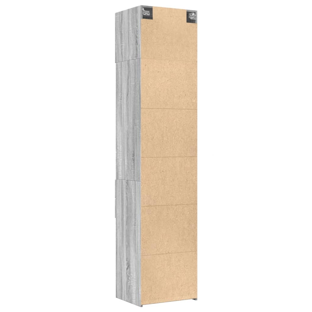 vidaXL Armario estrecho madera ingeniería gris Sonoma 50x42,5x225 cm