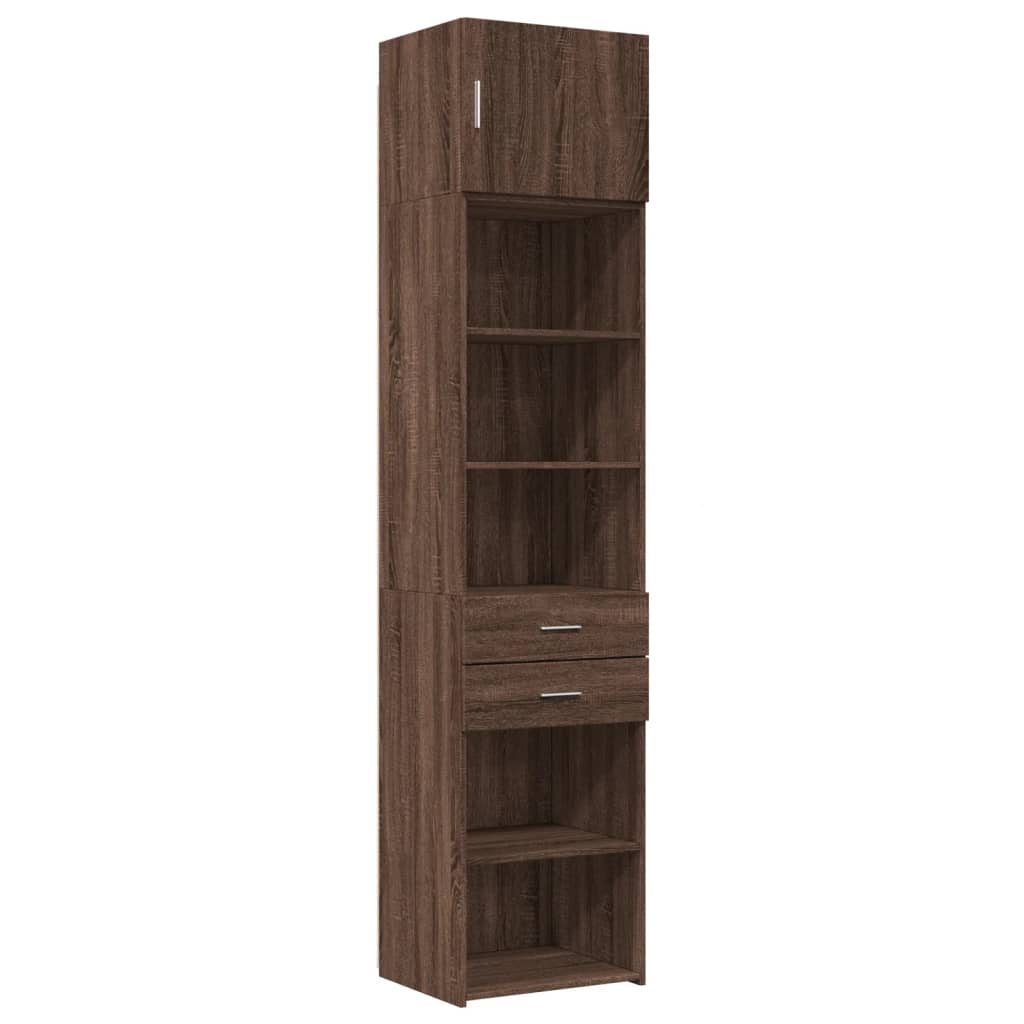 vidaXL Armario estrecho madera ingeniería marrón roble 50x42,5x225 cm