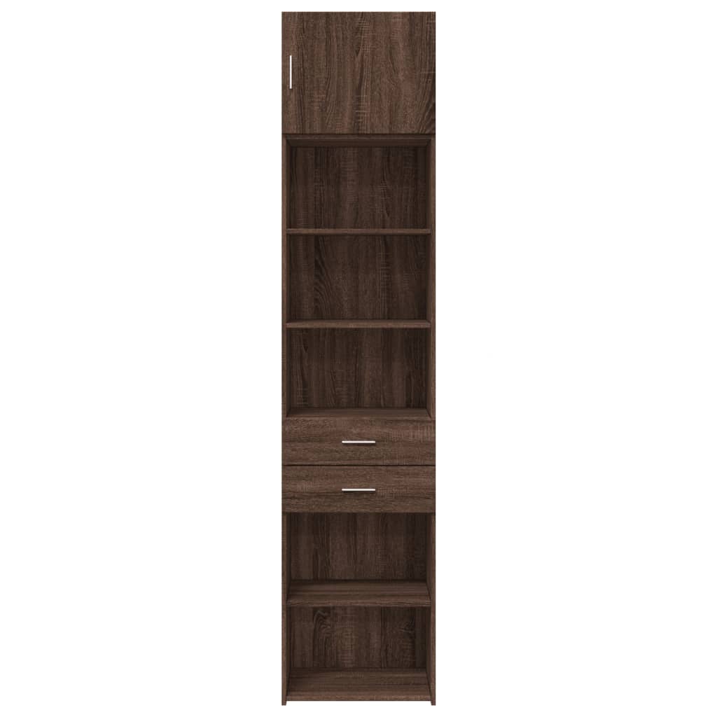 vidaXL Armario estrecho madera ingeniería marrón roble 50x42,5x225 cm