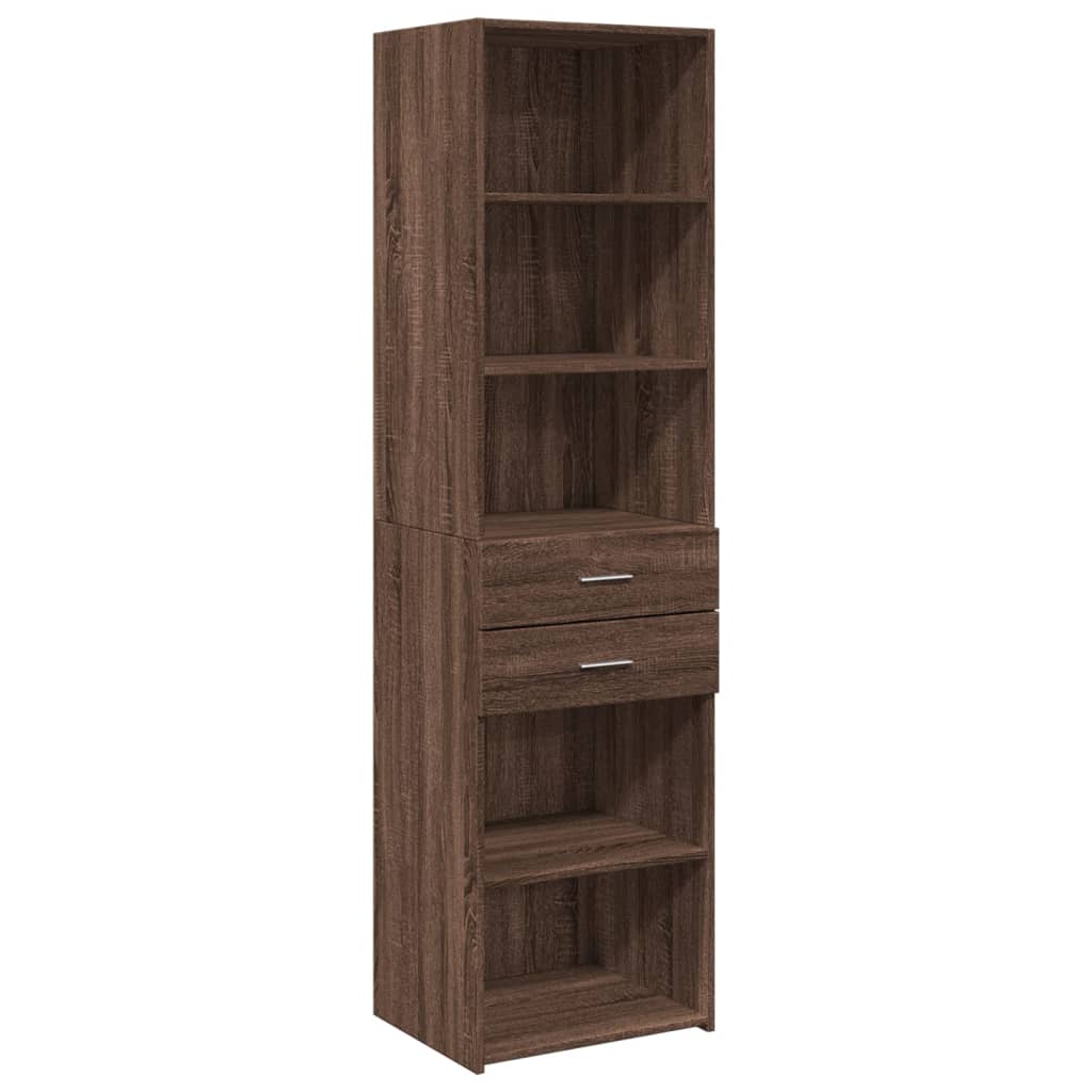 vidaXL Armario estrecho madera ingeniería marrón roble 50x42,5x225 cm