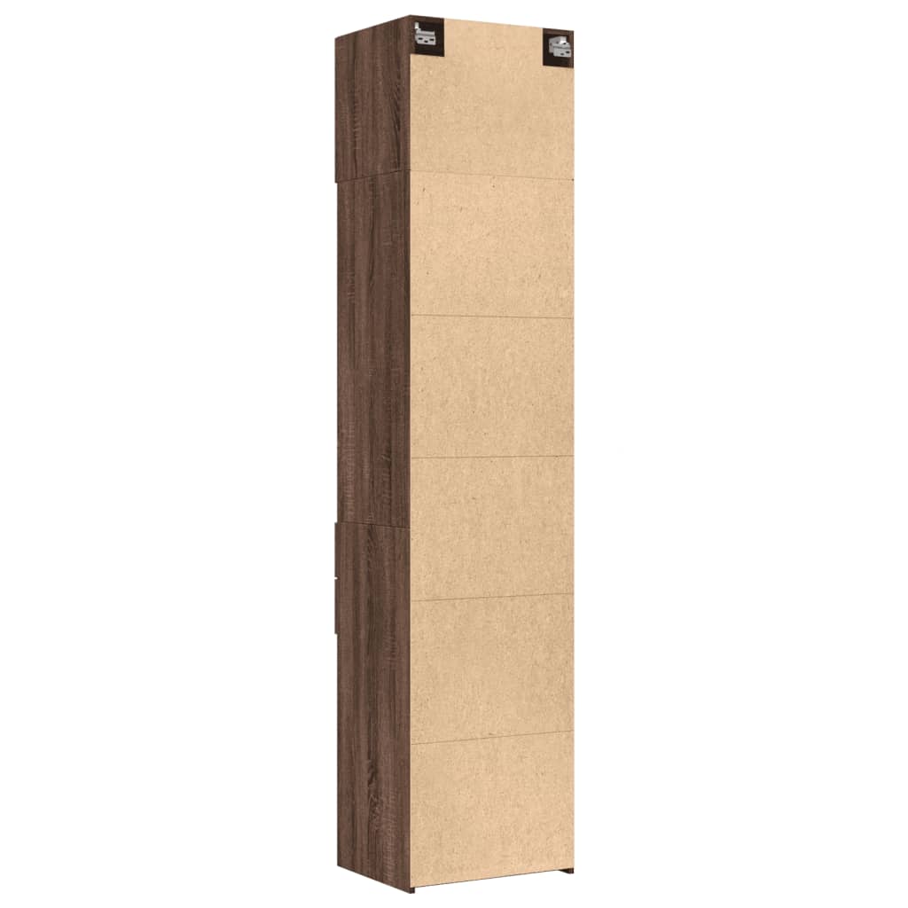 vidaXL Armario estrecho madera ingeniería marrón roble 50x42,5x225 cm