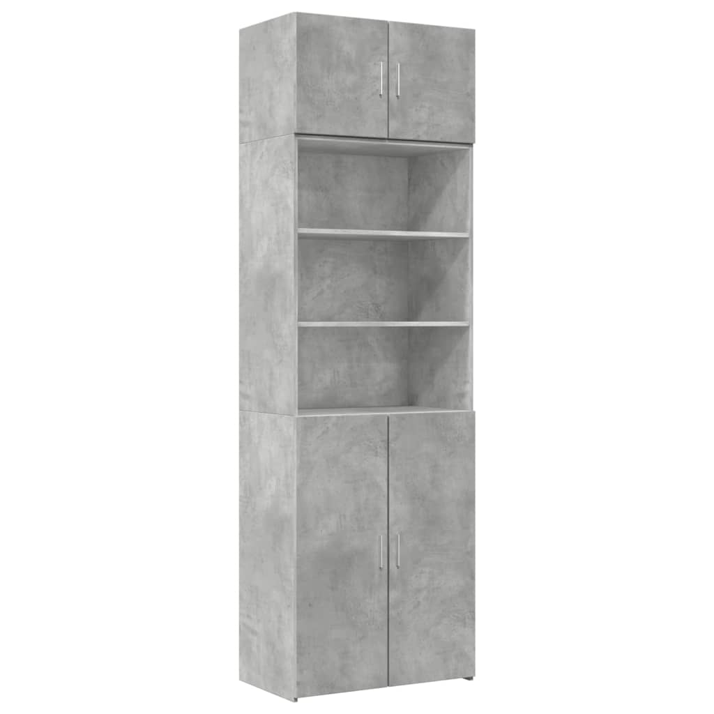 vidaXL Armario de madera de ingeniería gris hormigón 70x42,5x225 cm