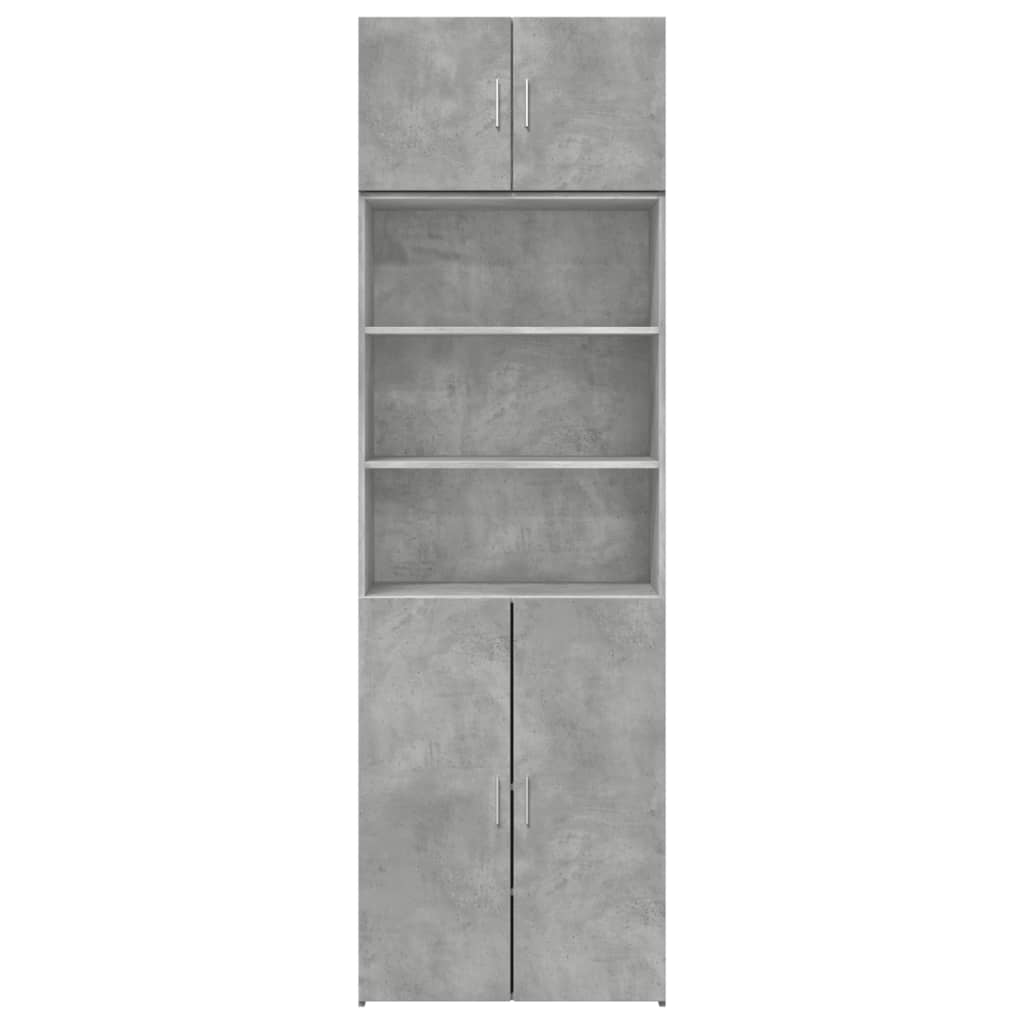 vidaXL Armario de madera de ingeniería gris hormigón 70x42,5x225 cm