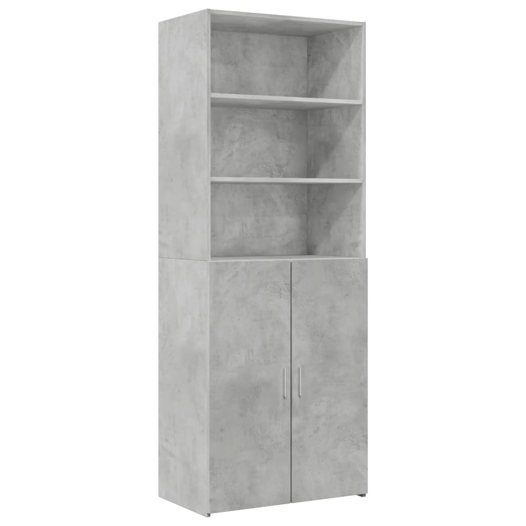 vidaXL Armario de madera de ingeniería gris hormigón 70x42,5x225 cm