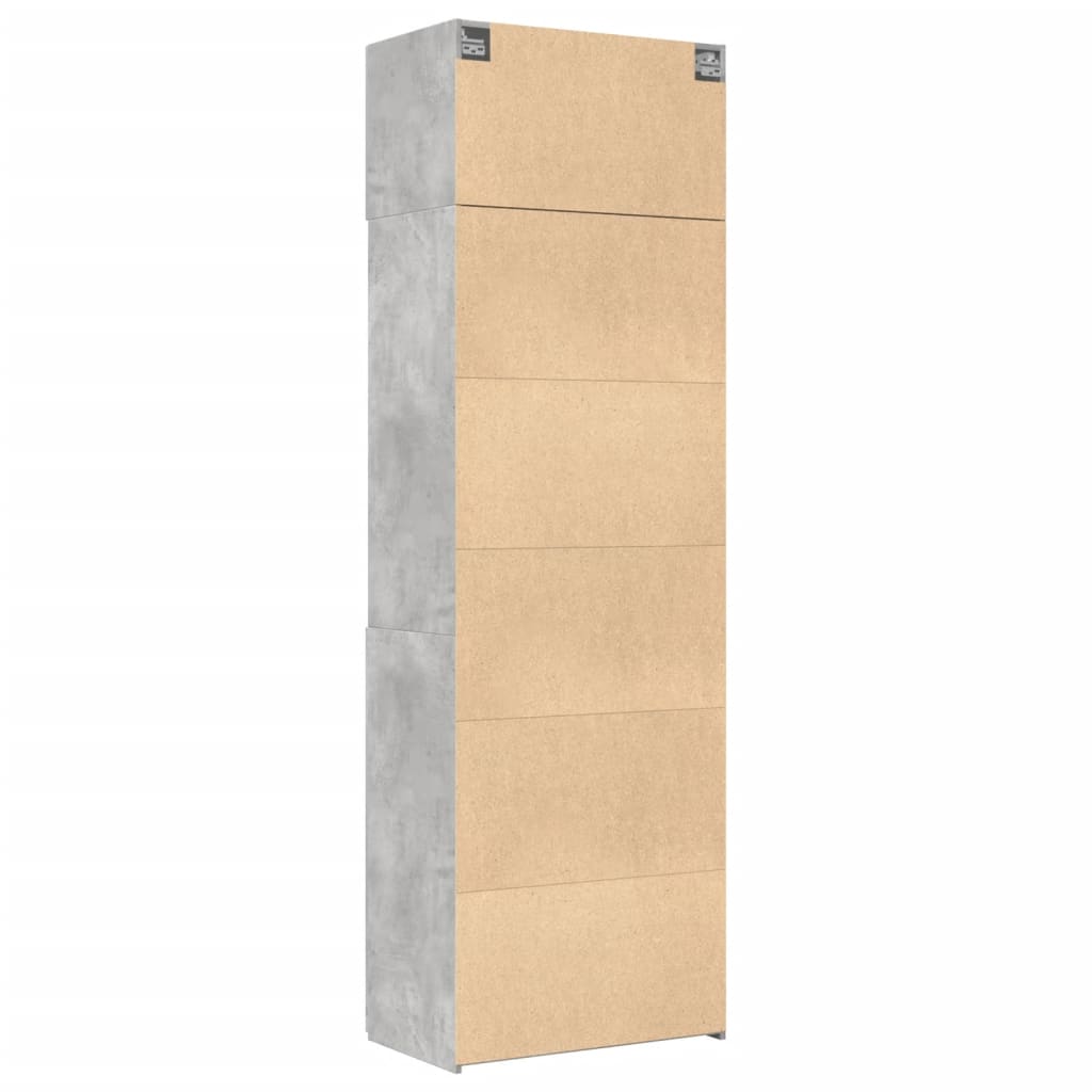 vidaXL Armario de madera de ingeniería gris hormigón 70x42,5x225 cm