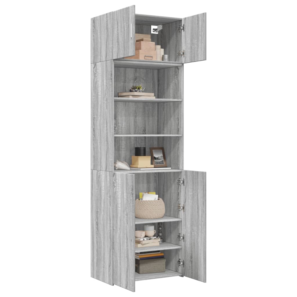 vidaXL Armario de madera ingeniería gris Sonoma 70x42,5x225 cm