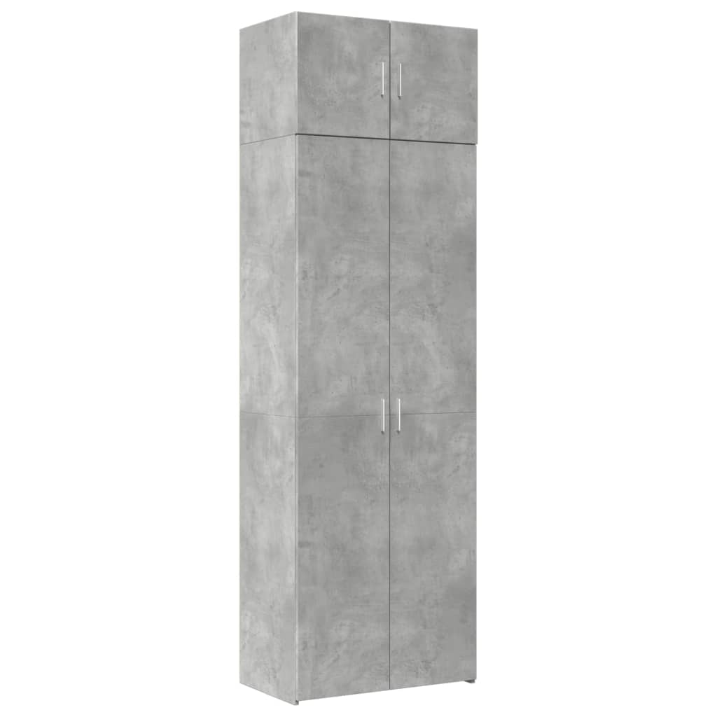 vidaXL Armario de madera de ingeniería gris hormigón 70x42,5x225 cm