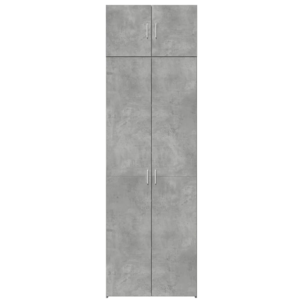 vidaXL Armario de madera de ingeniería gris hormigón 70x42,5x225 cm