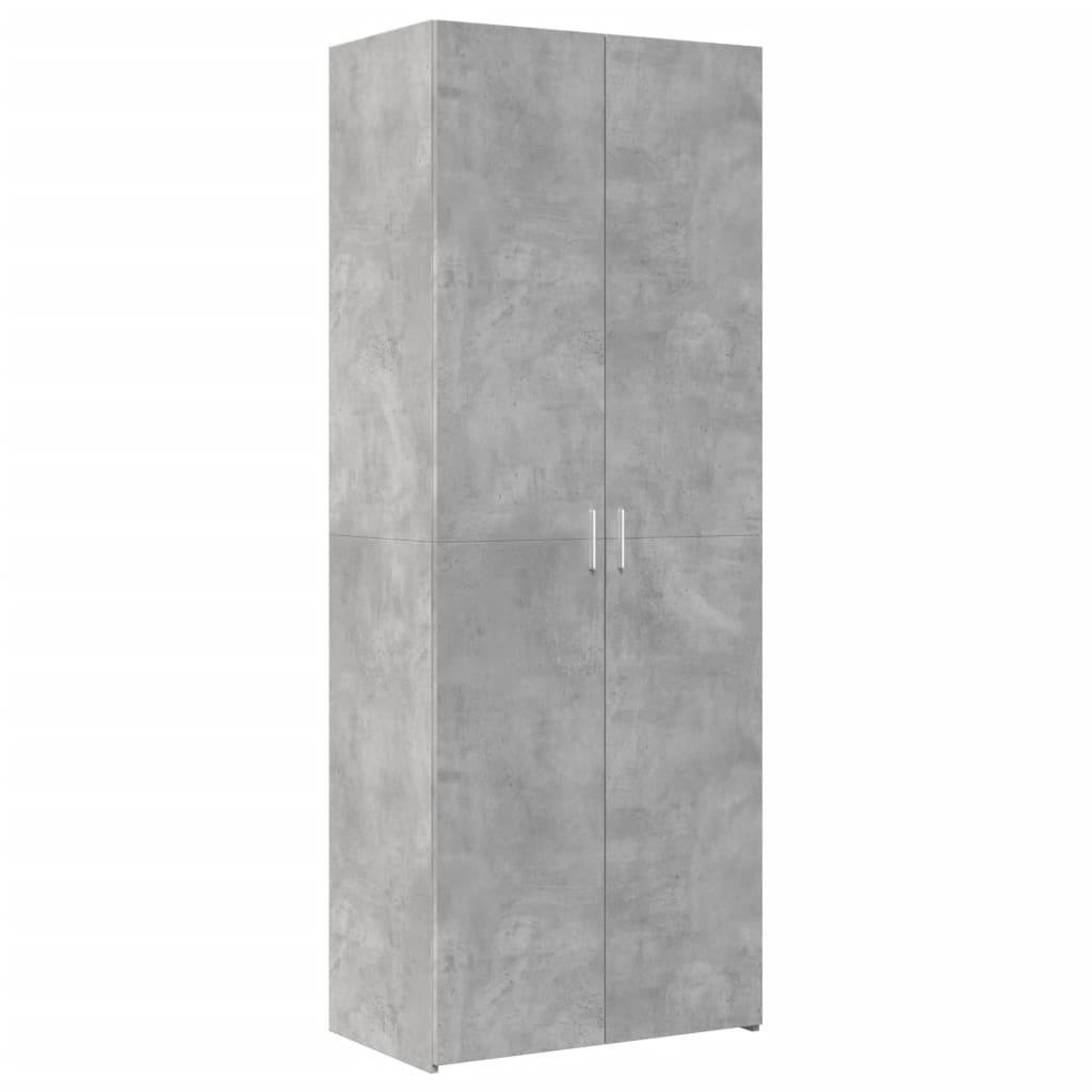 vidaXL Armario de madera de ingeniería gris hormigón 70x42,5x225 cm