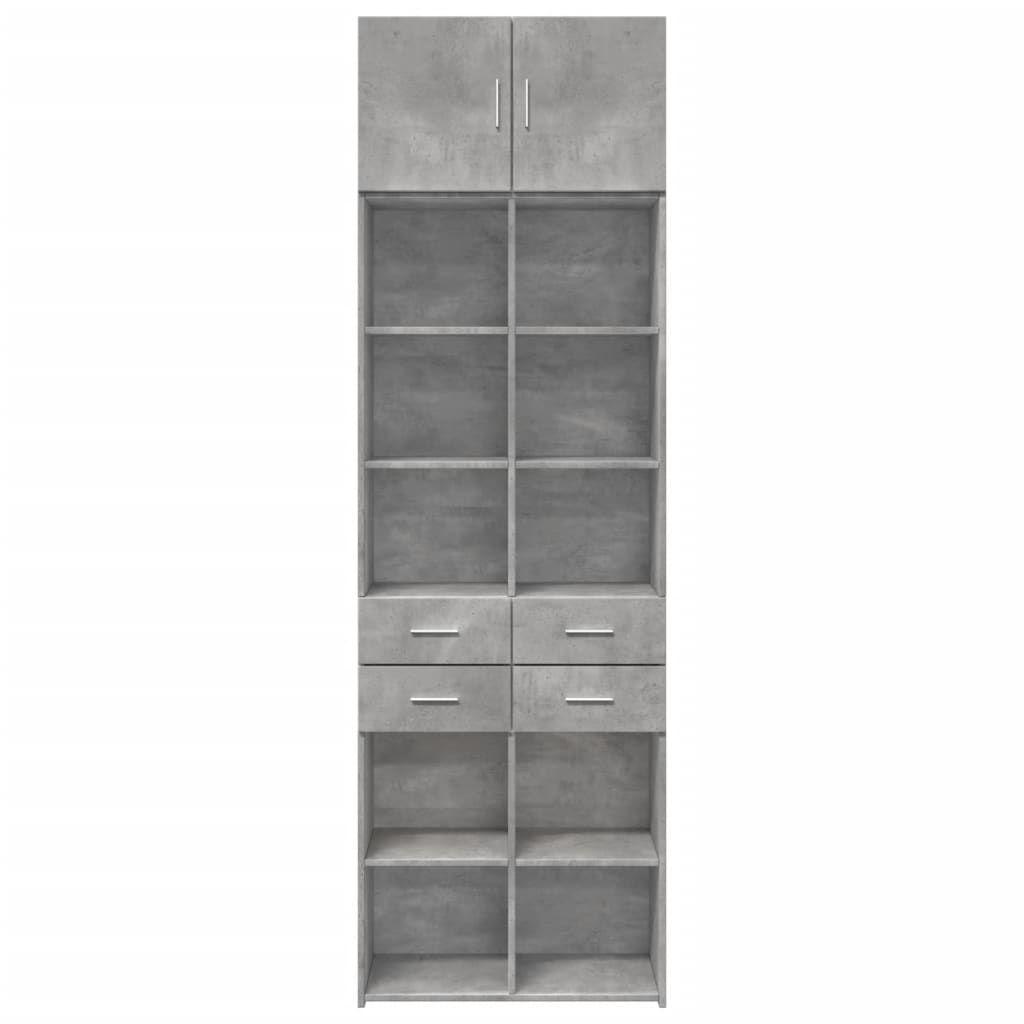 vidaXL Armario de madera de ingeniería gris hormigón 70x42,5x225 cm