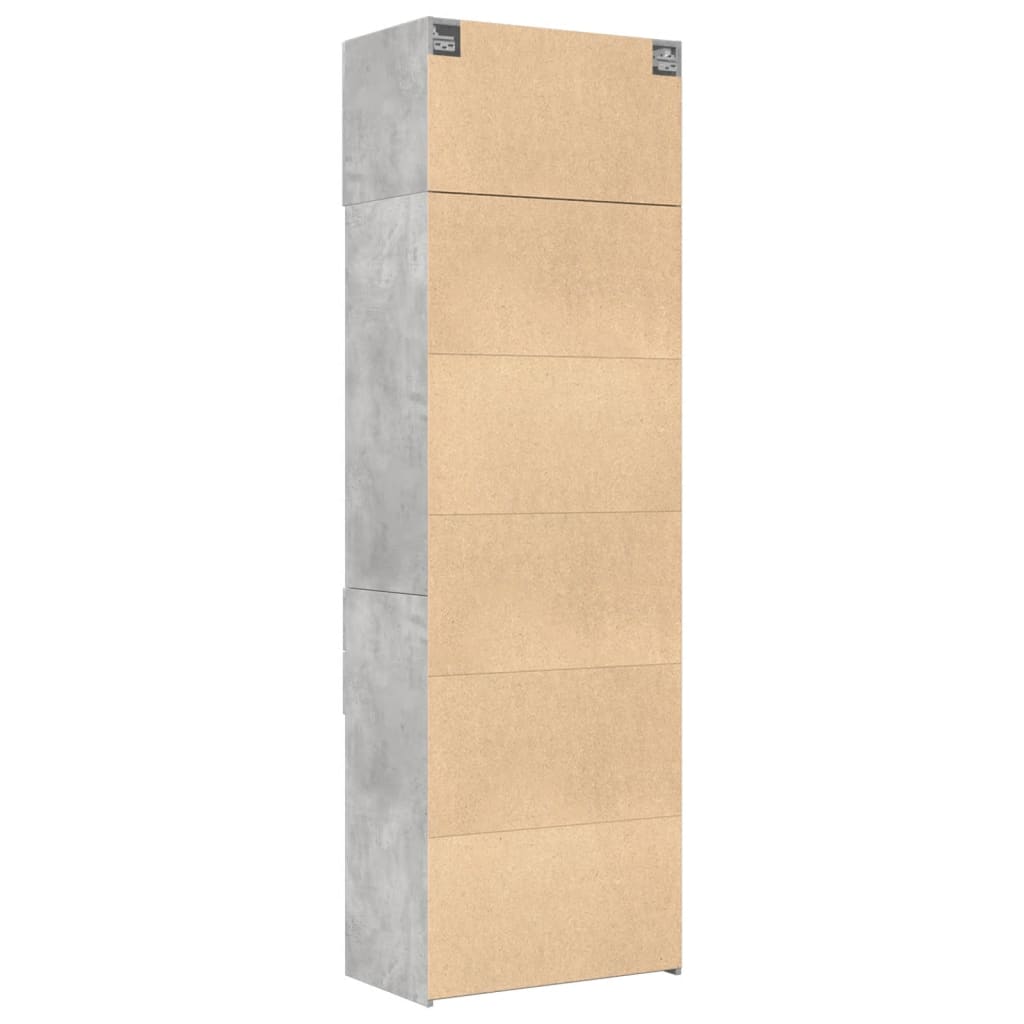 vidaXL Armario de madera de ingeniería gris hormigón 70x42,5x225 cm