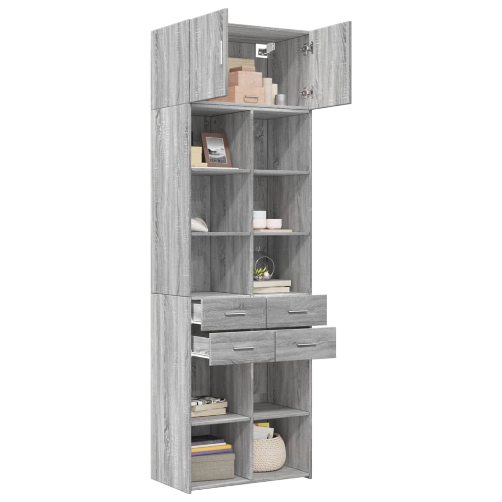 vidaXL Armario de madera ingeniería gris Sonoma 70x42,5x225 cm