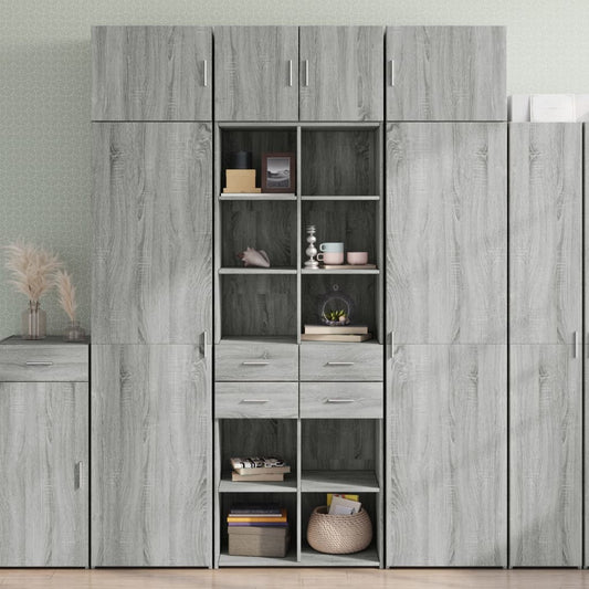 vidaXL Armario de madera ingeniería gris Sonoma 70x42,5x225 cm