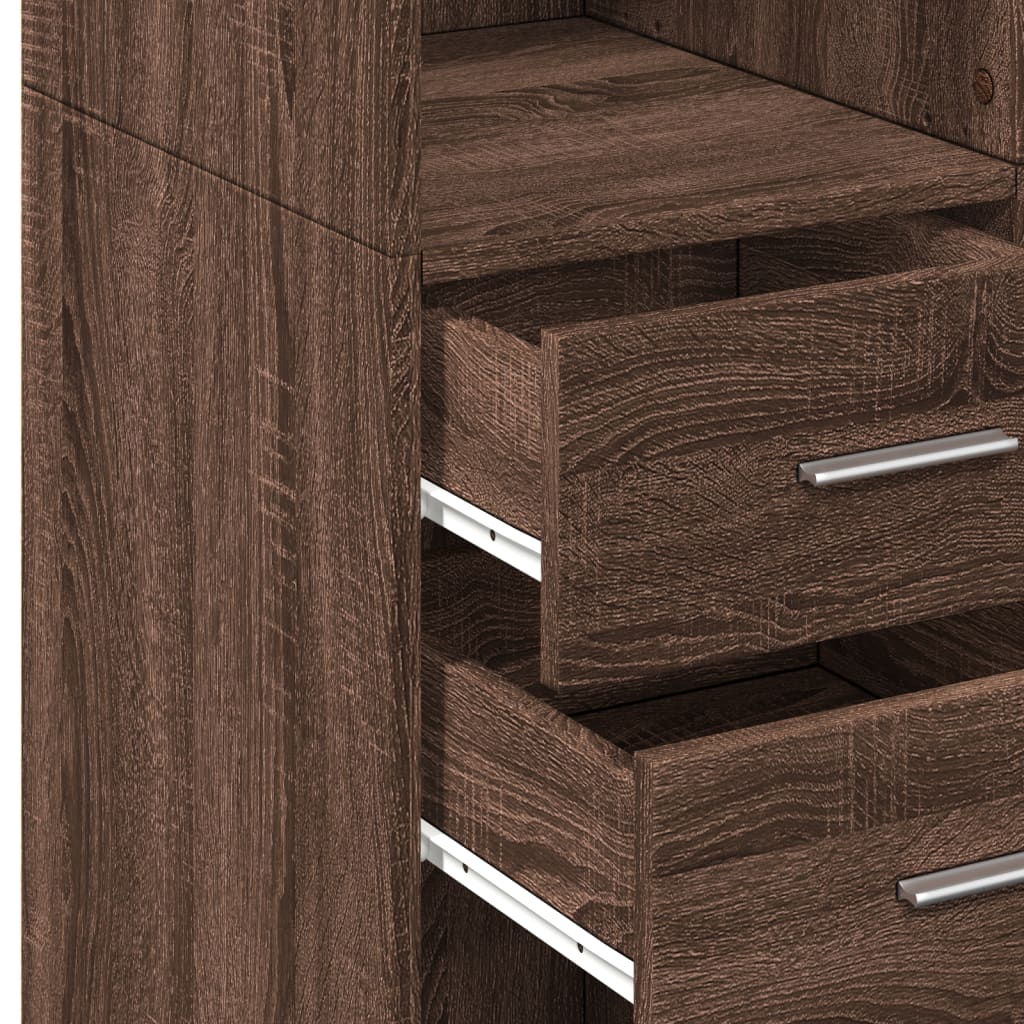 vidaXL Armario de madera ingeniería marrón roble 70x42,5x225 cm