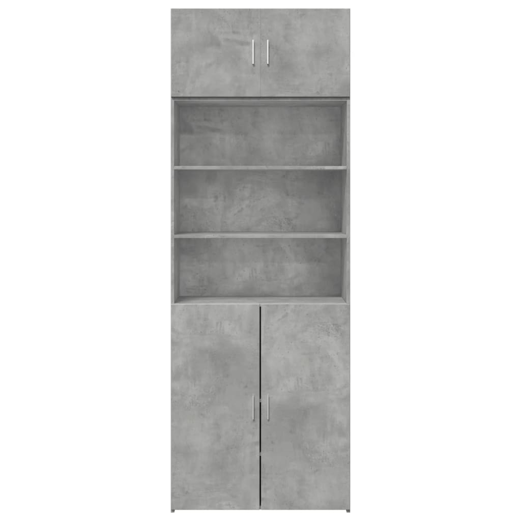 vidaXL Armario de madera de ingeniería gris hormigón 80x42,5x225 cm