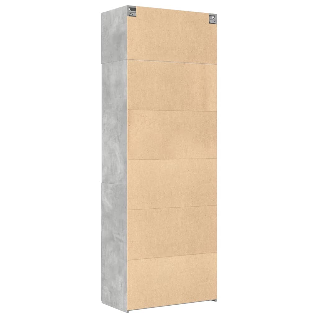 vidaXL Armario de madera de ingeniería gris hormigón 80x42,5x225 cm