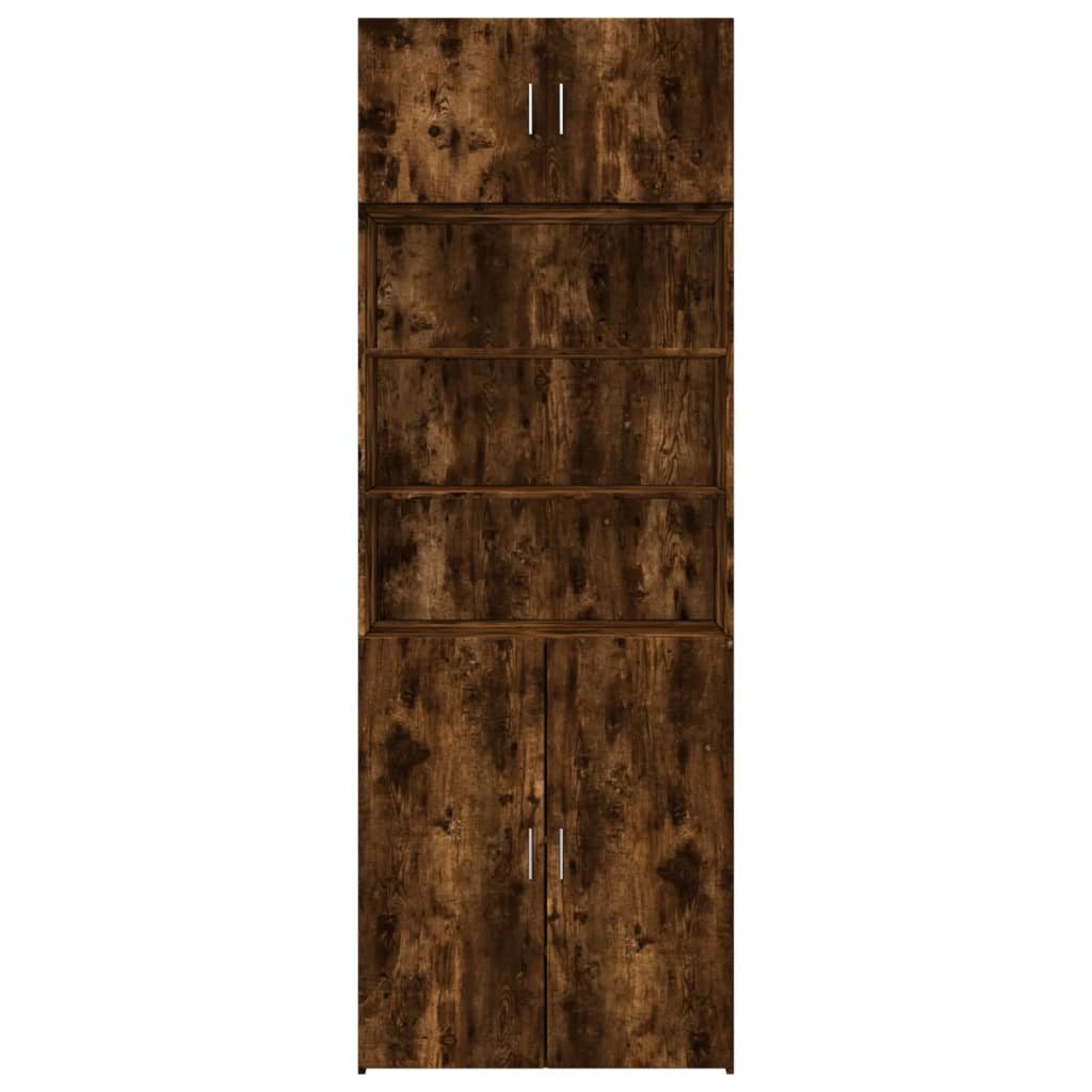 vidaXL Armario de madera de ingeniería roble ahumado 80x42,5x225 cm