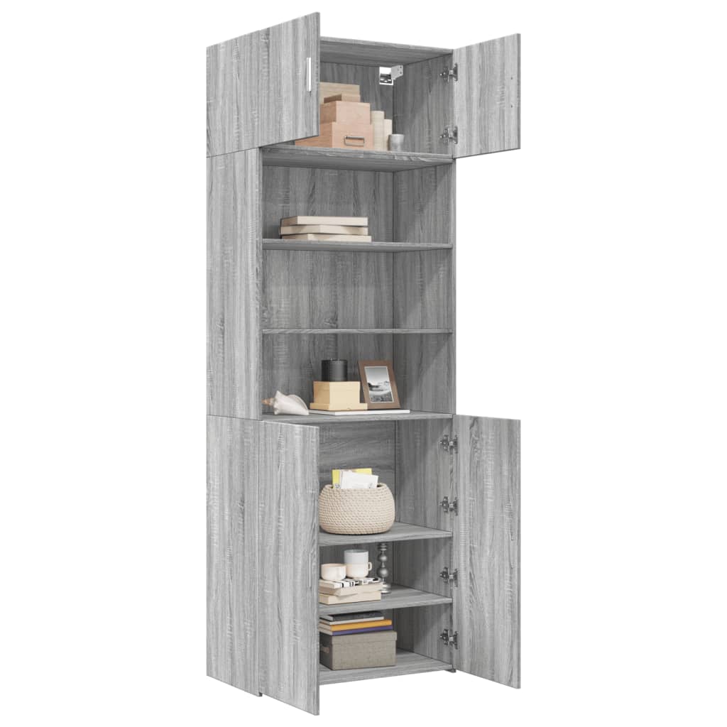 vidaXL Armario de madera ingeniería gris Sonoma 80x42,5x225 cm