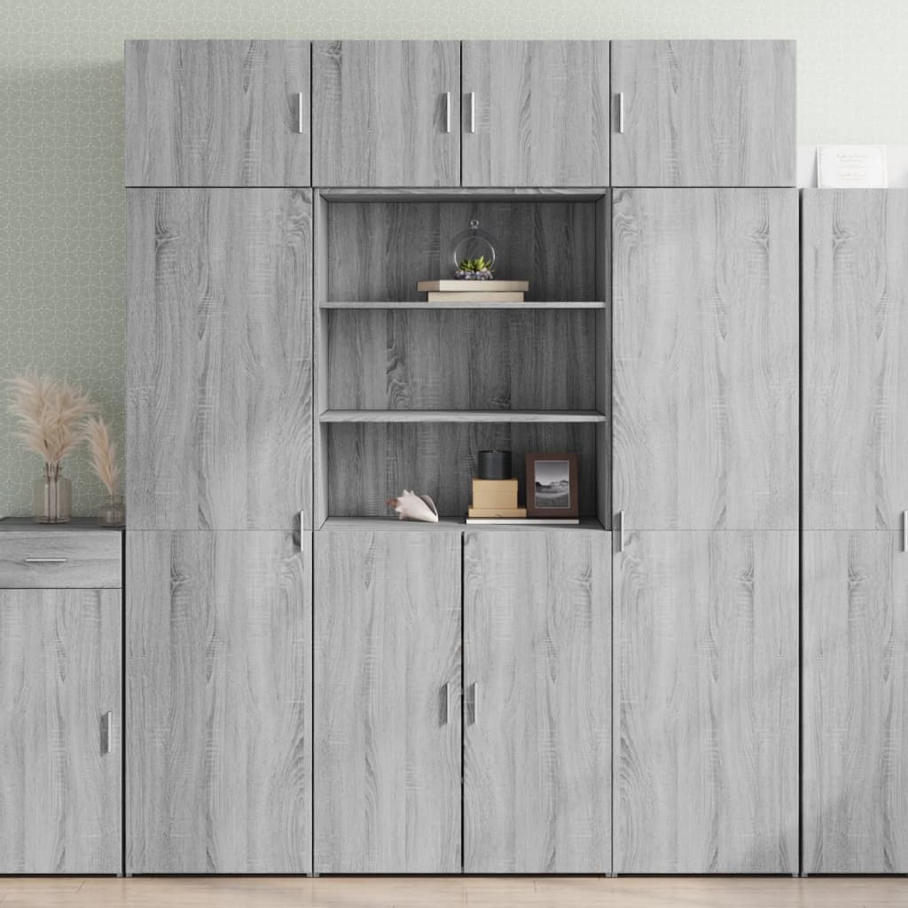 vidaXL Armario de madera ingeniería gris Sonoma 80x42,5x225 cm