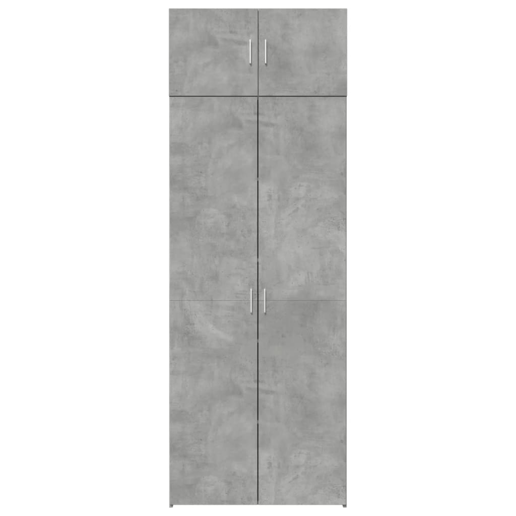 vidaXL Armario de madera de ingeniería gris hormigón 80x42,5x225 cm