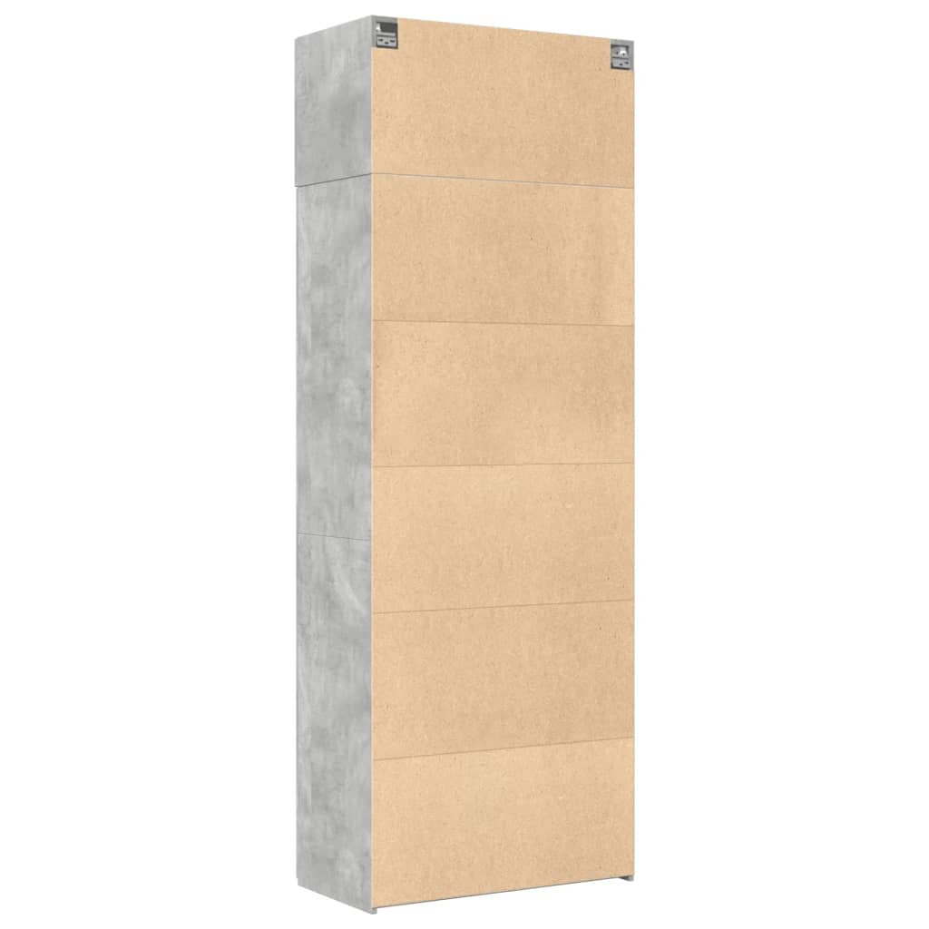 vidaXL Armario de madera de ingeniería gris hormigón 80x42,5x225 cm