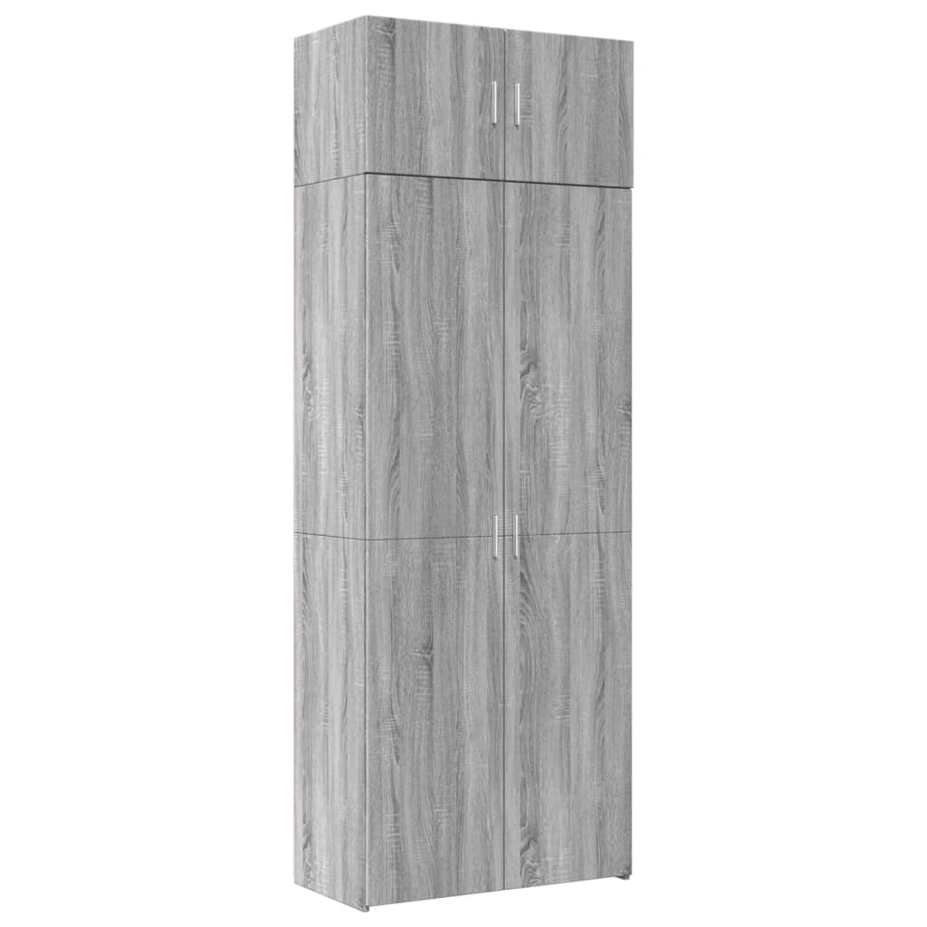 vidaXL Armario de madera ingeniería gris Sonoma 80x42,5x225 cm