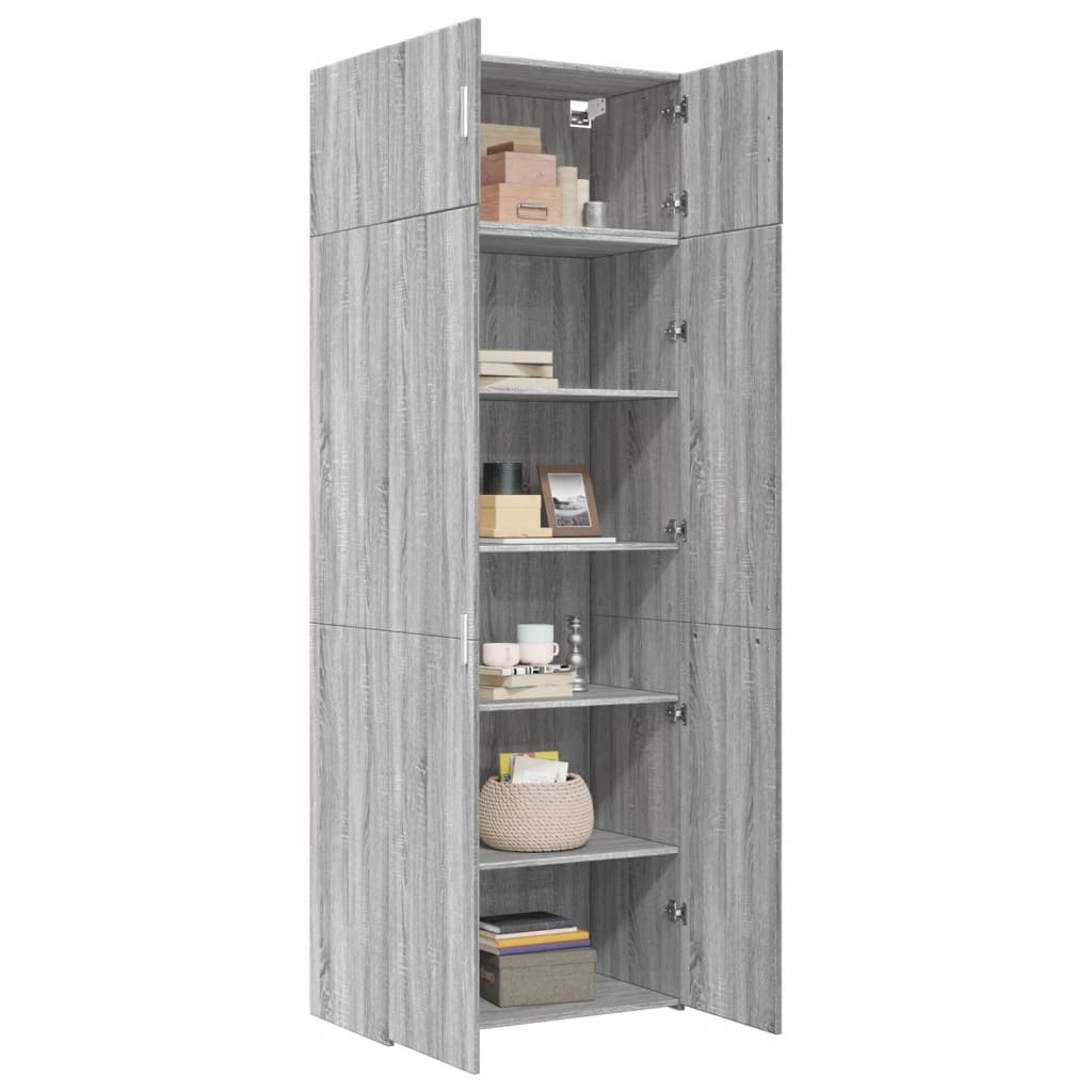 vidaXL Armario de madera ingeniería gris Sonoma 80x42,5x225 cm