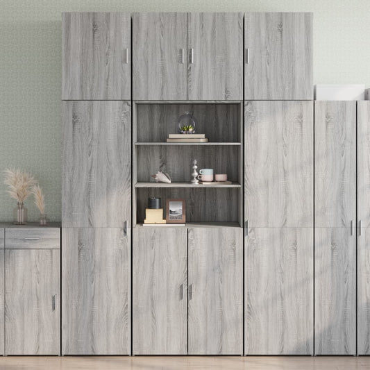 vidaXL Aparador alto madera de ingeniería gris Sonoma 80x42,5x249 cm