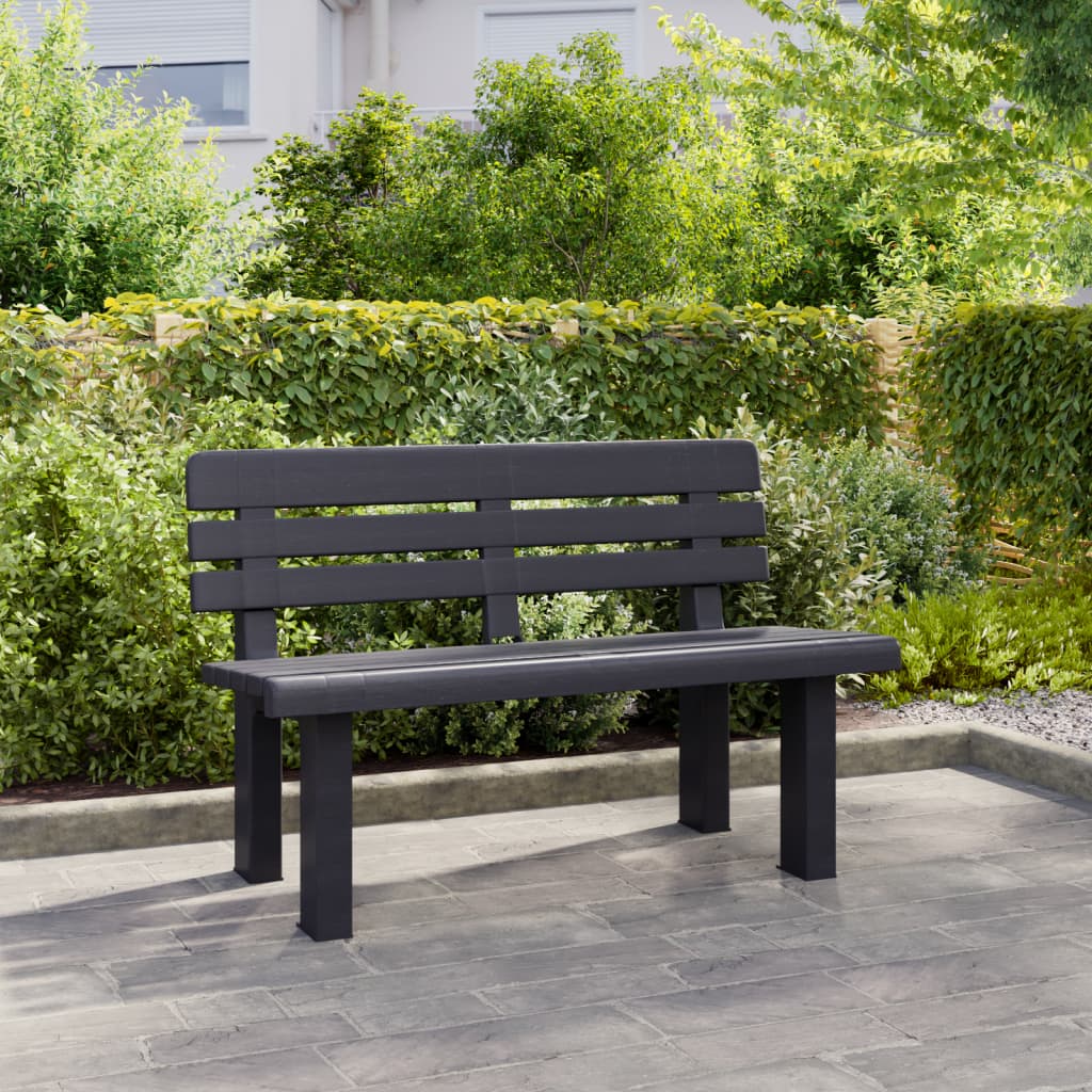 vidaXL Banco de jardín polipropileno gris antracita 110x52x71 cm