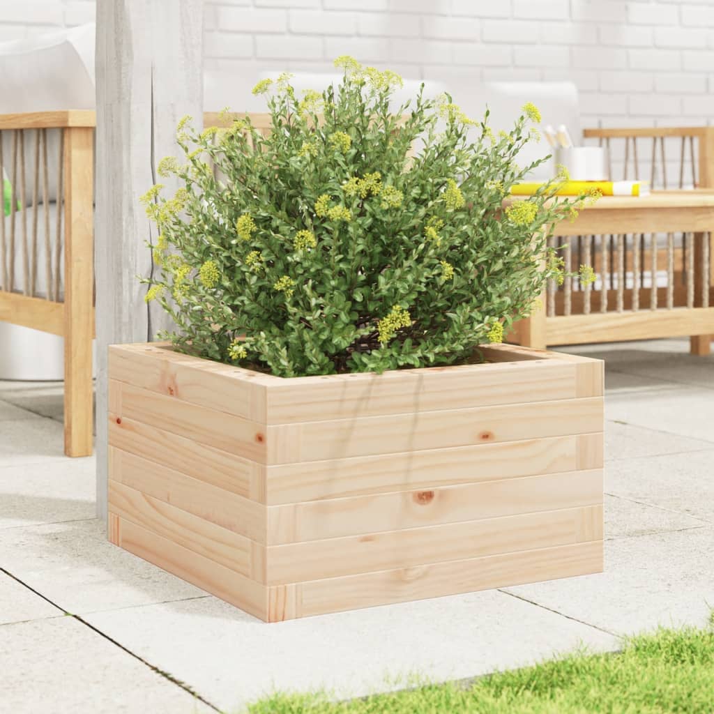 vidaXL Jardinera de madera maciza de pino 40x40x23 cm