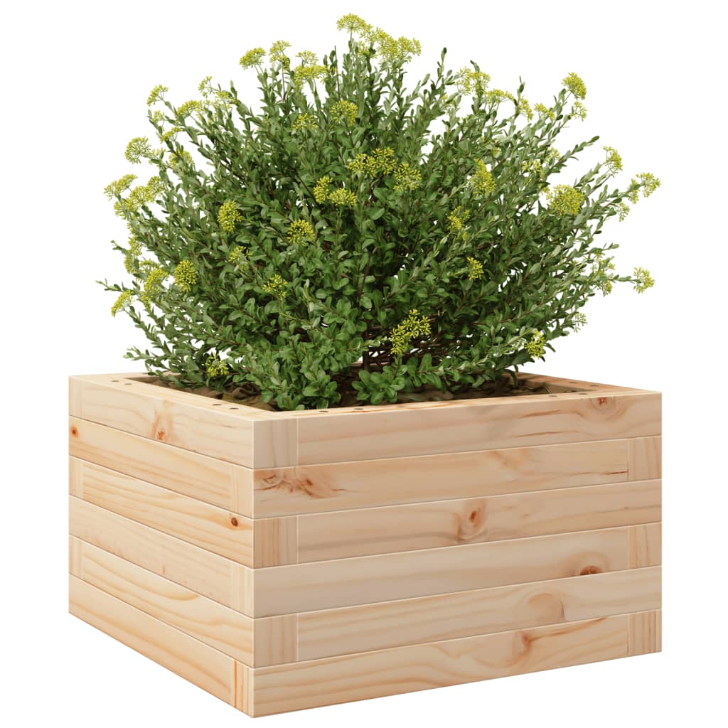 vidaXL Jardinera de madera maciza de pino 40x40x23 cm