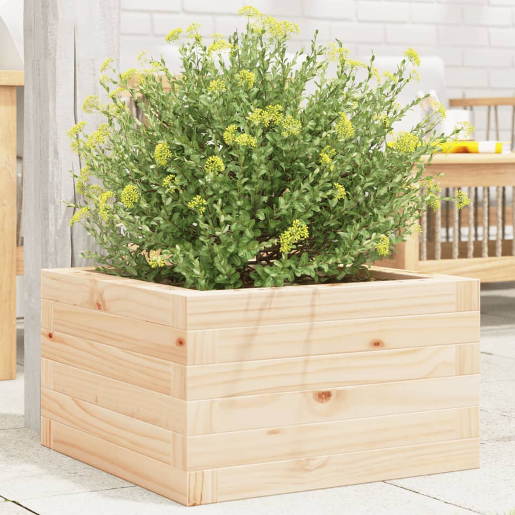 vidaXL Jardinera de madera maciza de pino 40x40x23 cm