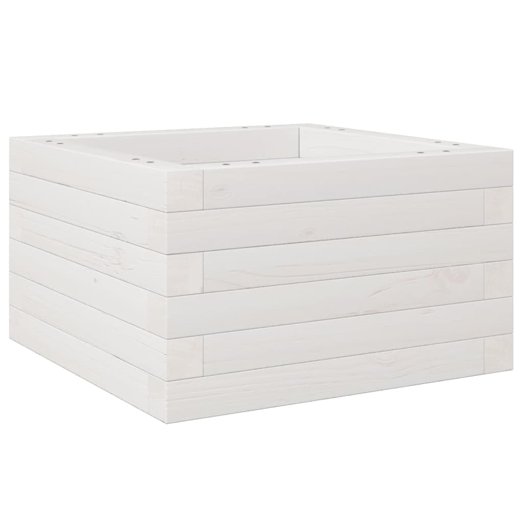 vidaXL Jardinera de madera maciza de pino blanca 40x40x23 cm