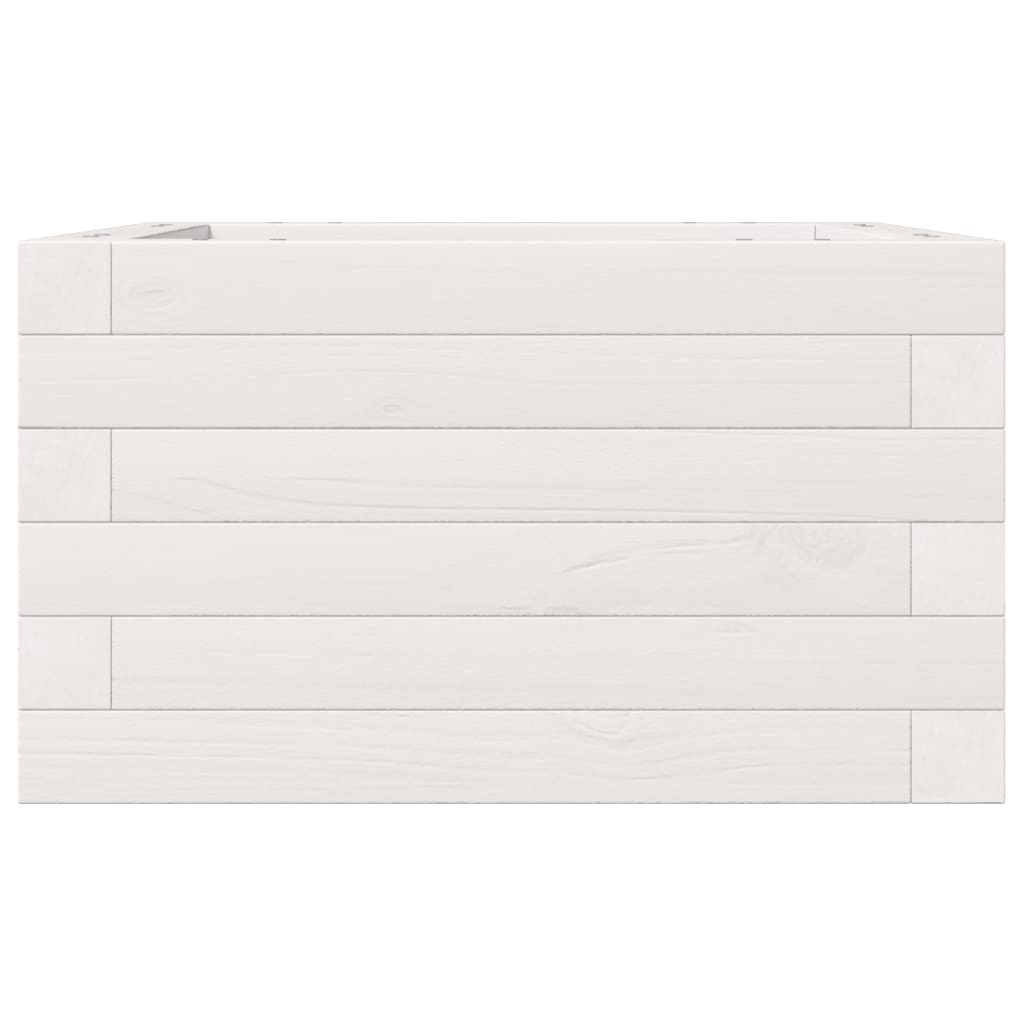 vidaXL Jardinera de madera maciza de pino blanca 40x40x23 cm