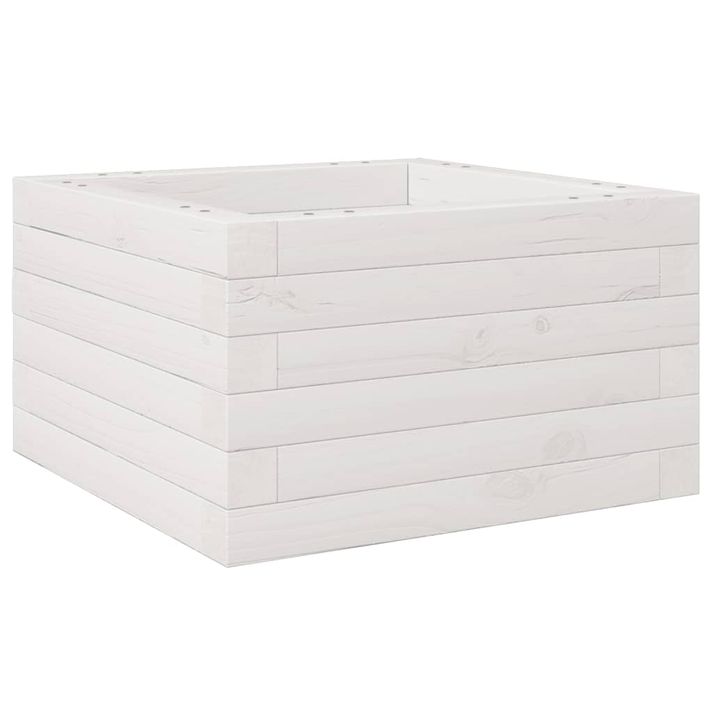 vidaXL Jardinera de madera maciza de pino blanca 40x40x23 cm