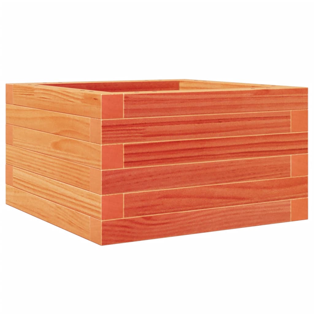 vidaXL Jardinera de madera maciza de pino marrón cera 40x40x23 cm