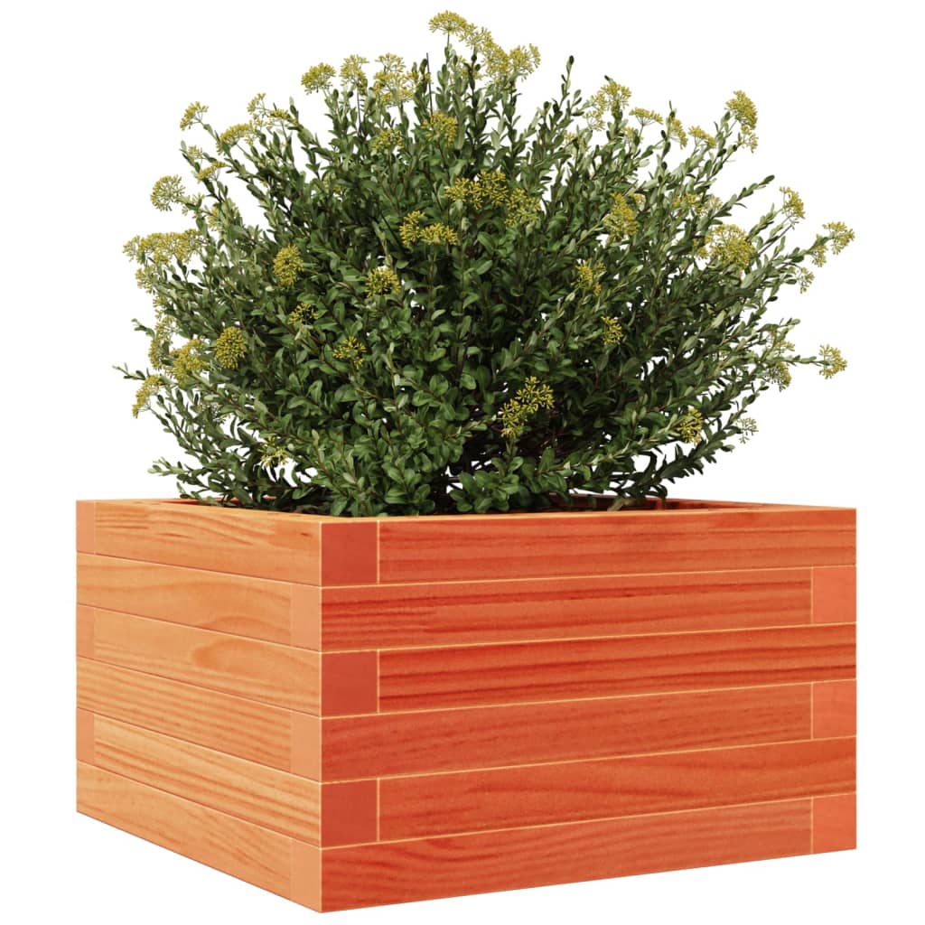 vidaXL Jardinera de madera maciza de pino marrón cera 40x40x23 cm