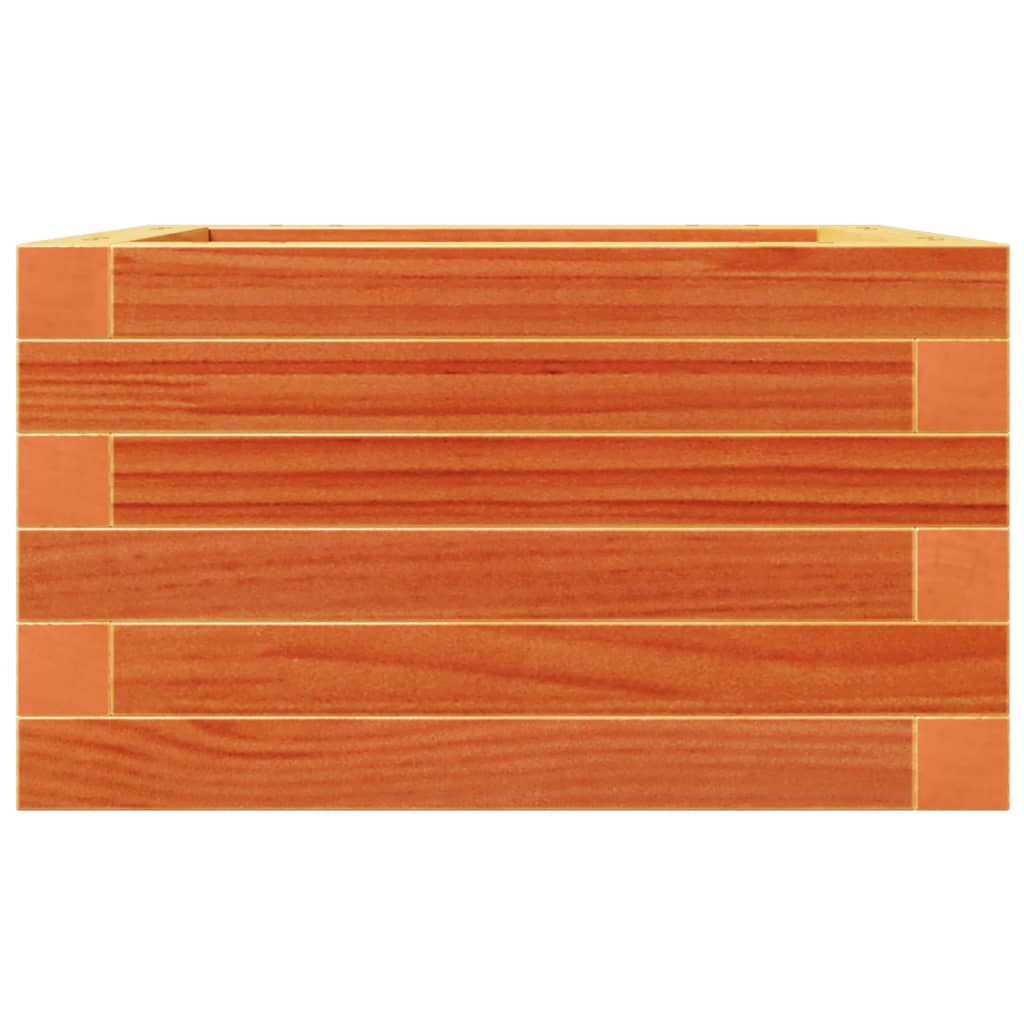 vidaXL Jardinera de madera maciza de pino marrón cera 40x40x23 cm