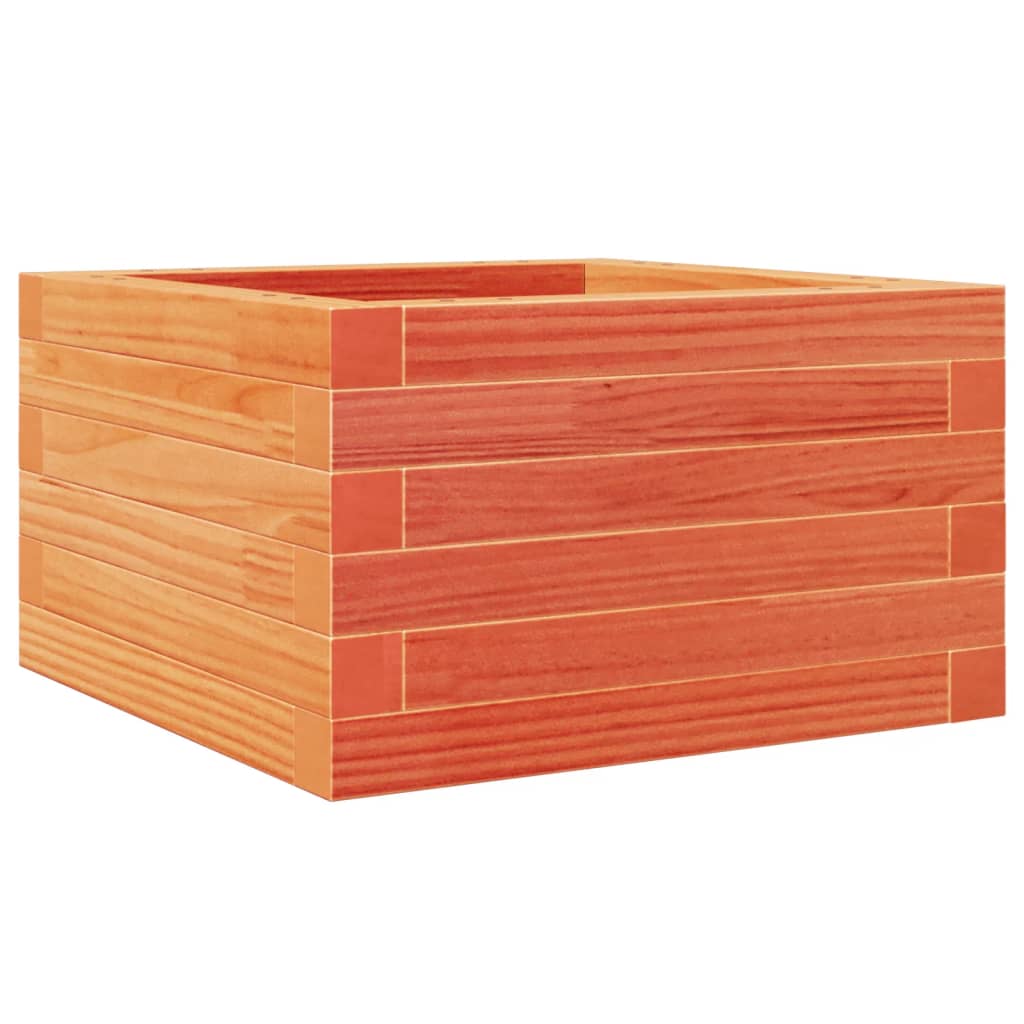 vidaXL Jardinera de madera maciza de pino marrón cera 40x40x23 cm