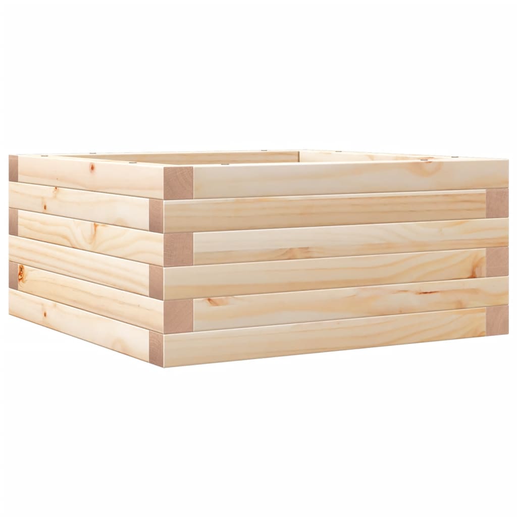 vidaXL Jardinera de madera maciza de pino 50x50x23 cm